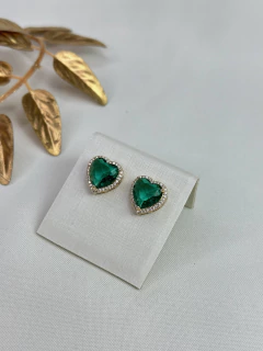 Brinco coração cristal BRIMU15 - loja online