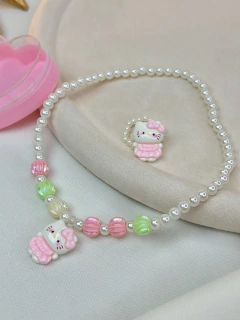 Kit anel/colar infantil pérolas INFPK18 na internet