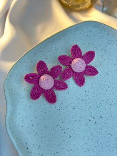 Brinco de palha flor Emi BRILS01 - loja online