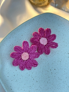 Brinco de palha flor Babi BRILS01 - Ruchelli Bijoux
