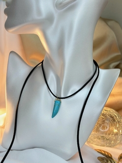 Colar de amarração courinho dente de sabre COPR01 - Ruchelli Bijoux