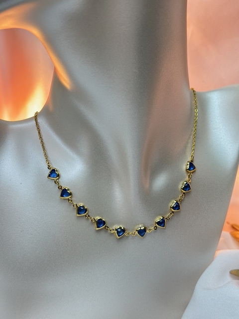 Chocker folheada coração azul COMU03 - comprar online