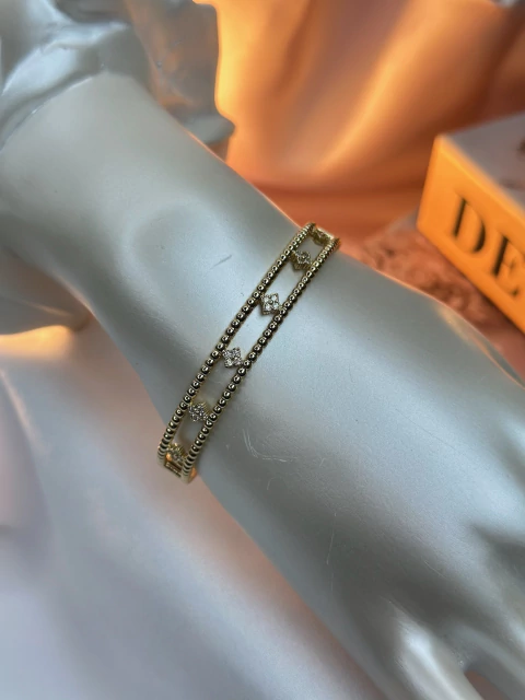 Bracelete boleado trevo aço inox BRAJU03 - comprar online