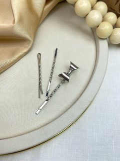 Kit 3 peças grampos finos / laço niquel pr78 - comprar online