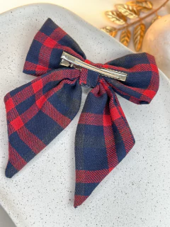 Laço flanela xadrez bico de pato vermelho/marinho LAJD07 na internet
