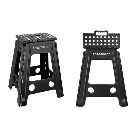 Banqueta Dobrável Antiderrapante Preto 29x22x45