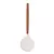 Escumadeira de Silicone Com Cabo de Madeira - Creme