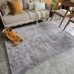 Tapete Shaggy Microfibra Cinza