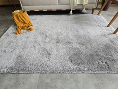 Tapete Shaggy Microfibra Cinza