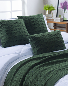 Peseira Tricot para Cama 230x60cm Verde - comprar online