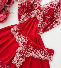 Imagem do Camisola vermelha com renda branca