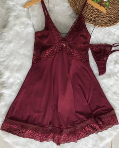 Camisola lisa com renda