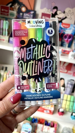 Marcadores Metallic Outliner x 6 Tinta Líquida - Mooving-