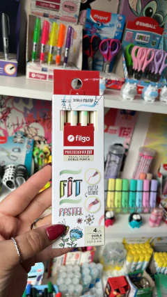 Resaltadores Multilighter Fit Pastel Doble Punta X 4 -Filgo-