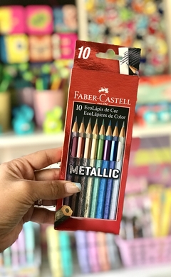 ECOLÁPICES DE COLOR FABER CASTELL METALLIC X 10