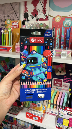 Lápices de Colores x 12 Astronauta - Edición Especial - Filgo.