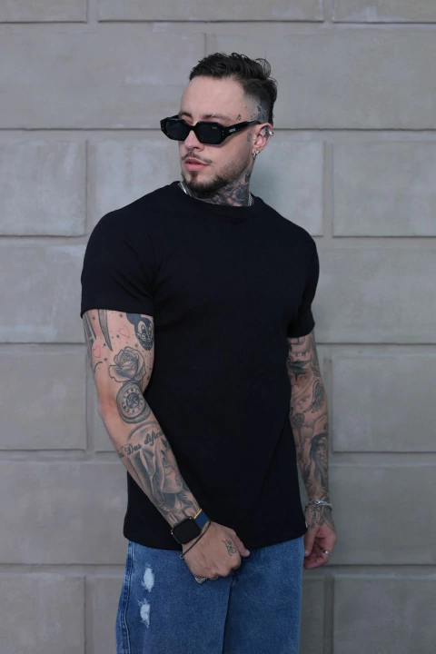CAMISA CANELADA SLIM - PRETO - comprar online