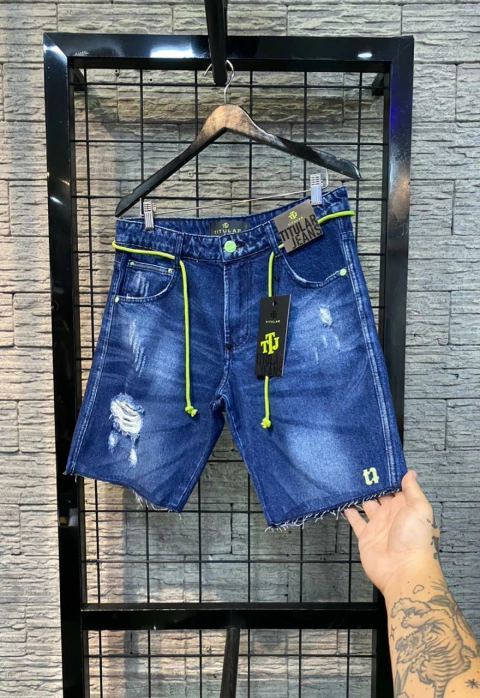 Bermuda titular destroyed green details - SUP. ESC. RASGADO - comprar online