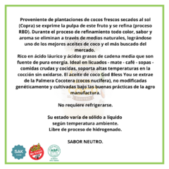 Imagen de Aceite de coco neutro "God Bless You" 500 ml