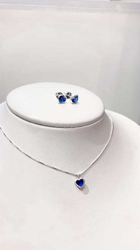 Conjunto coração azul escuro - comprar online