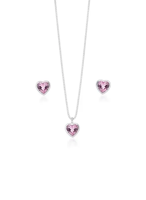Conjunto coração rosa