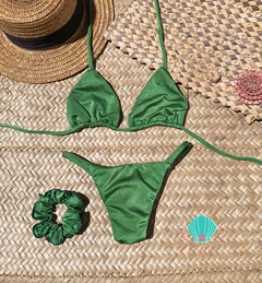 Biquíni cortininha móvel verde