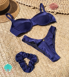 Biquíni meia taça azul marinho glow - comprar online