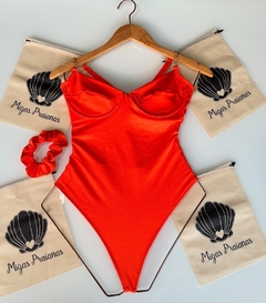 Maiô meia taça laranja glow