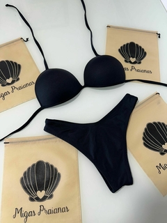 Biquíni cortininha (bojo encapado) preto glow - comprar online