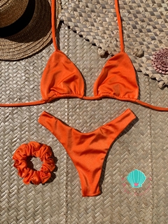 Biquíni cortininha móvel laranja glow