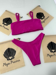 Biquíni top faixa rosa - comprar online