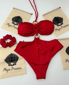 Maiô argolas vermelho glow