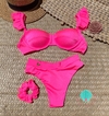 Biquíni meia taça rosa neon glow