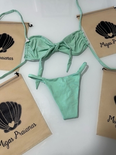 Biquíni top com lacinho verde água - comprar online
