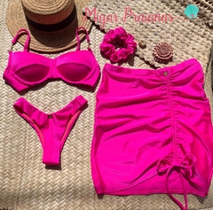 Kit moda praia pink glow - Migas Praianas