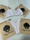 Biquíni cortininha móvel branco canelado - comprar online