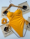 Maiô meia taça amarelo mostarda
