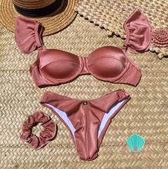 Biquíni meia taça com babados rosé glow - comprar online