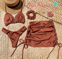 Kit moda praia marrom glow