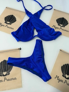 Biquíni luxo com aro Azul royal glow na internet