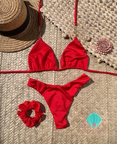 Biquíni correios móvel com correntes vermelho glow