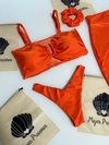 Biquíni top faixa laranja glow