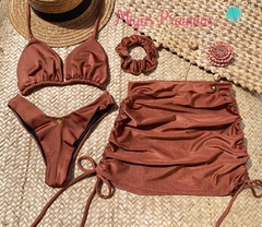 Kit moda praia marrom glow - Migas Praianas