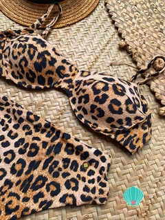 Biquíni meia taça com hotpants oncinha - comprar online
