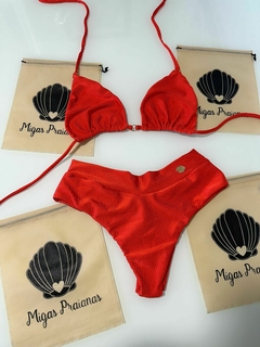 Biquíni cortininha móvel laranja canelado glow - comprar online