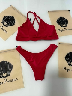 Biquíni cortininha fixa vermelho - comprar online