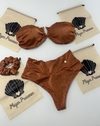 Biquíni tomara que caia com hotpants caramelo glow