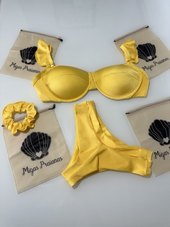 Biquíni meu taça com babados amarelo glow - comprar online