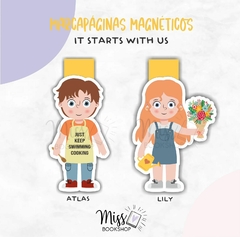 Marcapáginas magnéticos IT STARTS WITH US - Precio por unidad