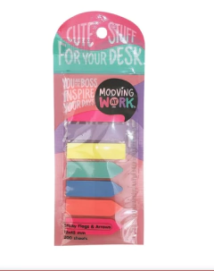 Señaladores banderitas plásticas neón con regla 8×25 – Mooving